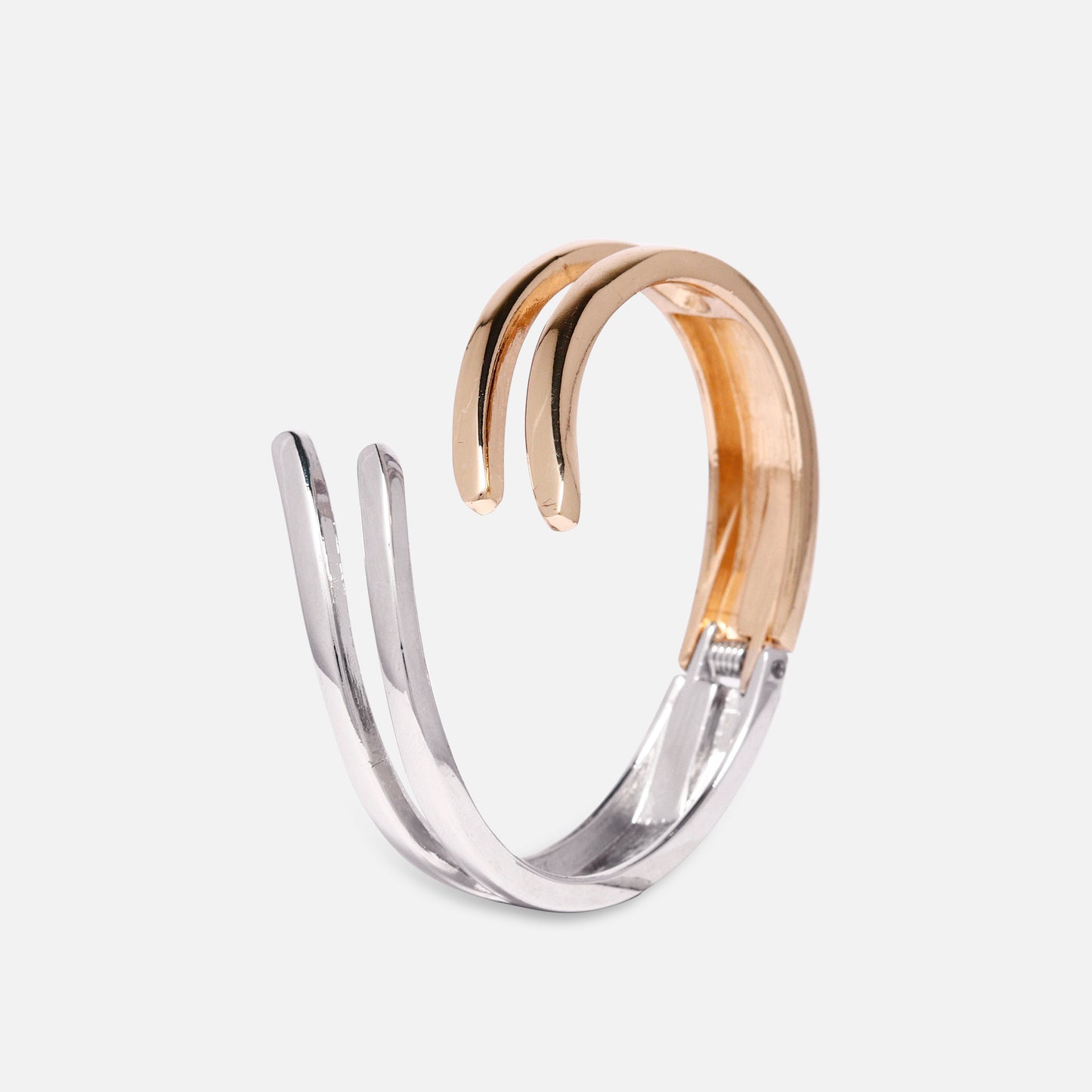 CHERLY Fashion Unique Jewellery Double Color Geometric Crystals Bracelets & Bangles Jewellery Accessories Magnetic Closure Bangle for Women/Girls.