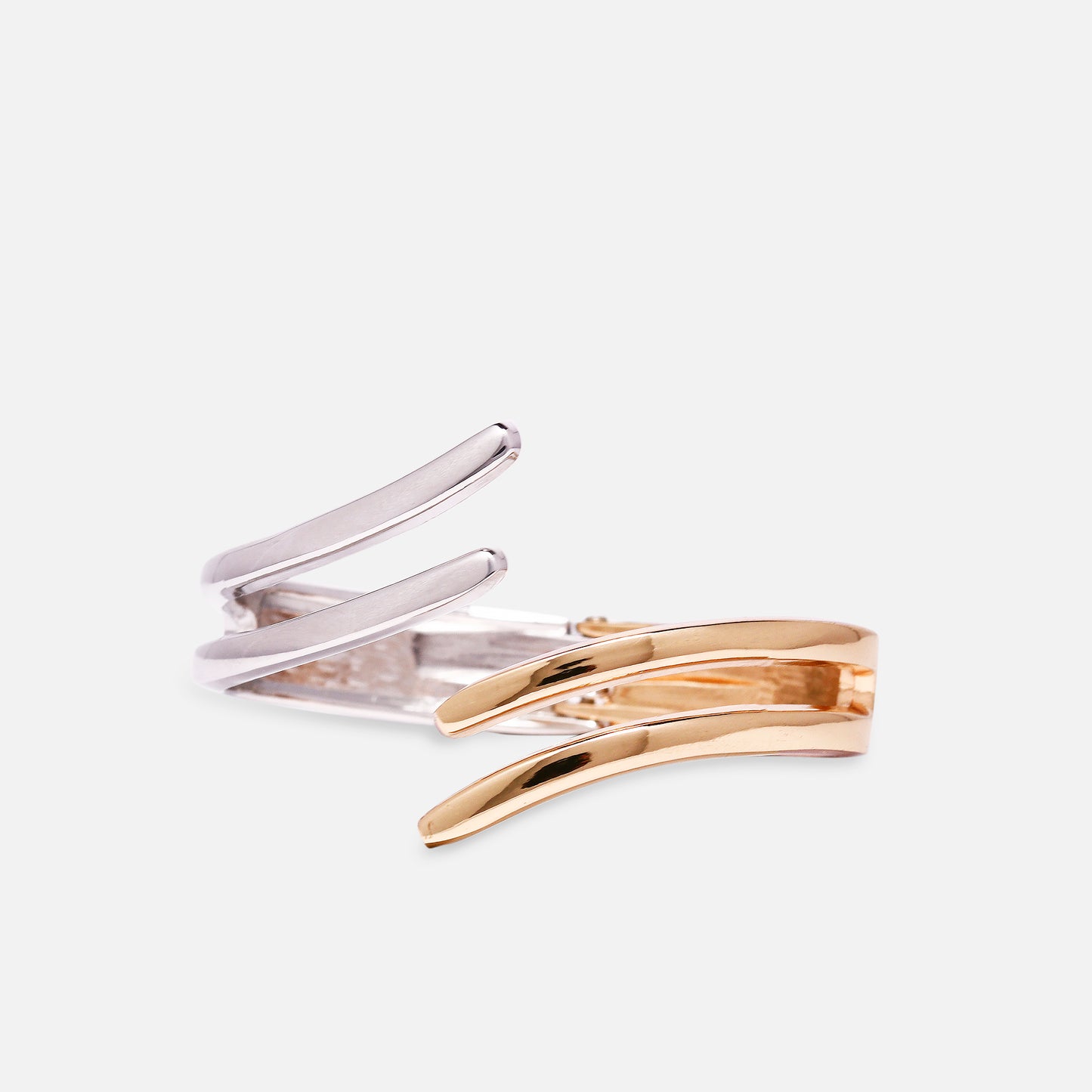 CHERLY Fashion Unique Jewellery Double Color Geometric Crystals Bracelets & Bangles Jewellery Accessories Magnetic Closure Bangle for Women/Girls.