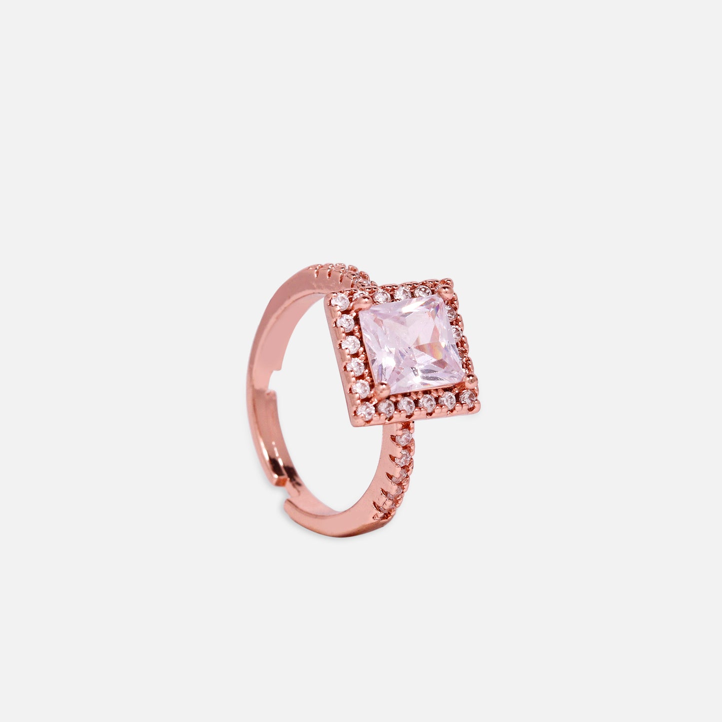 Cherly Women's Square Large Clear Cubic Fashion Ring