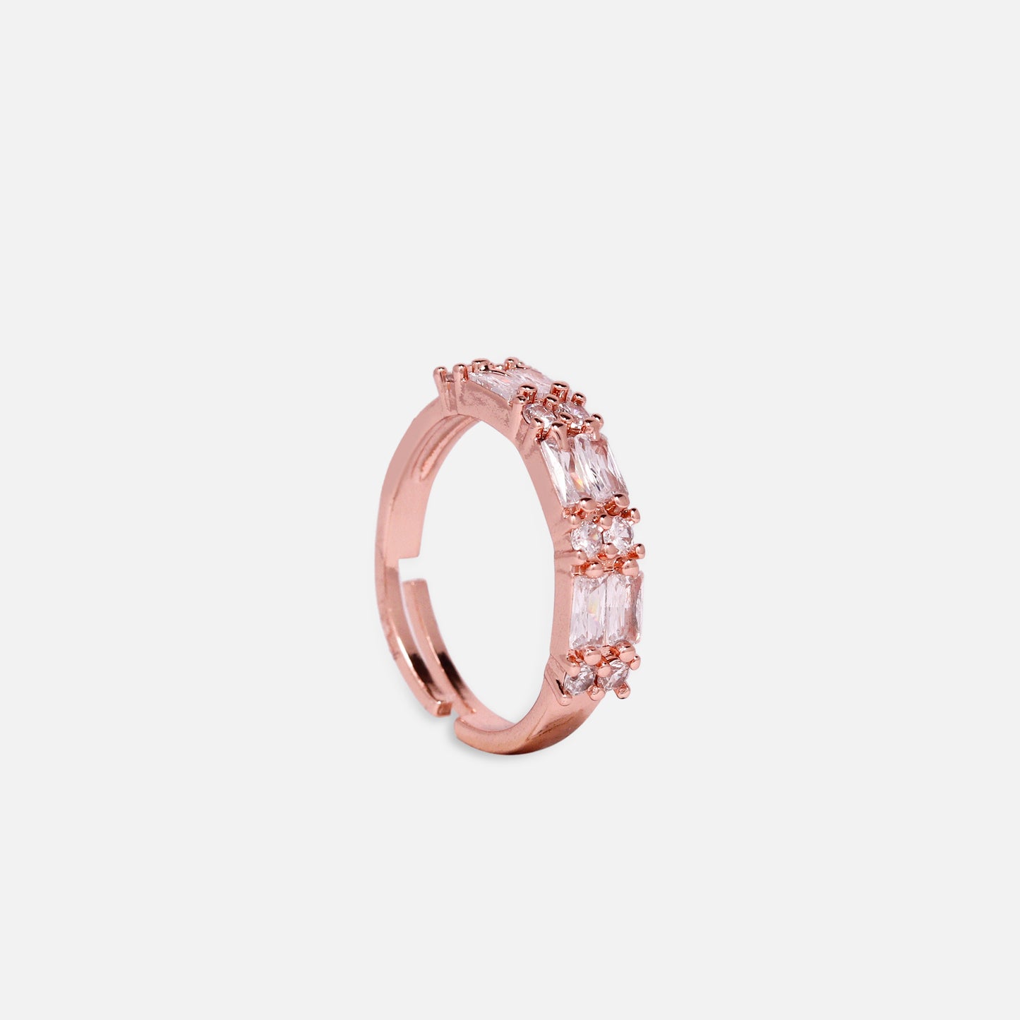 CHERLY Matrix Ring, Baguette Cut, Pink, Rose Gold-Tone Ring