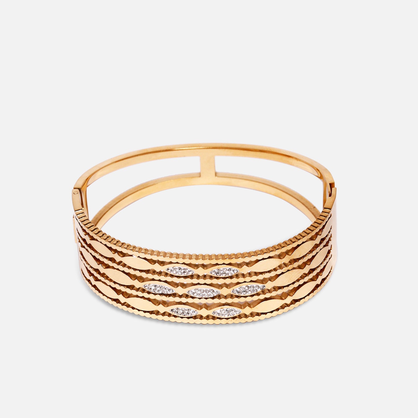 CHERLY Gold-Plated Multilayer Bracelet With American Diamonds