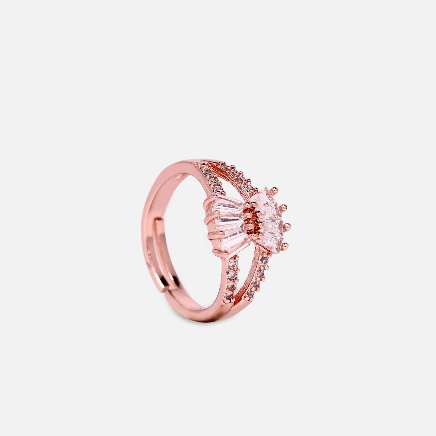 Cherly Shiny Crystal Extended Bow Rose Gold Ring