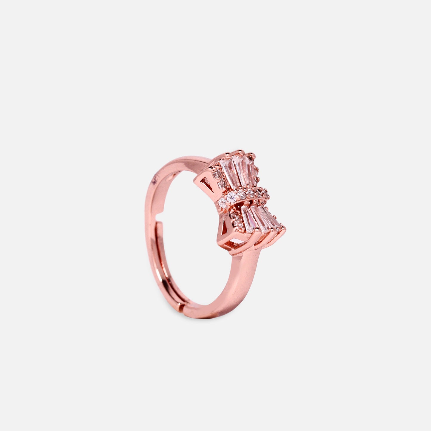 Cherly Siny Crystal Rose Gold Plating Bow Ring