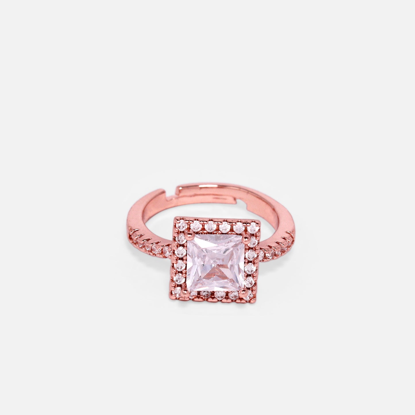 Cherly Women's Square Large Clear Cubic Fashion Ring