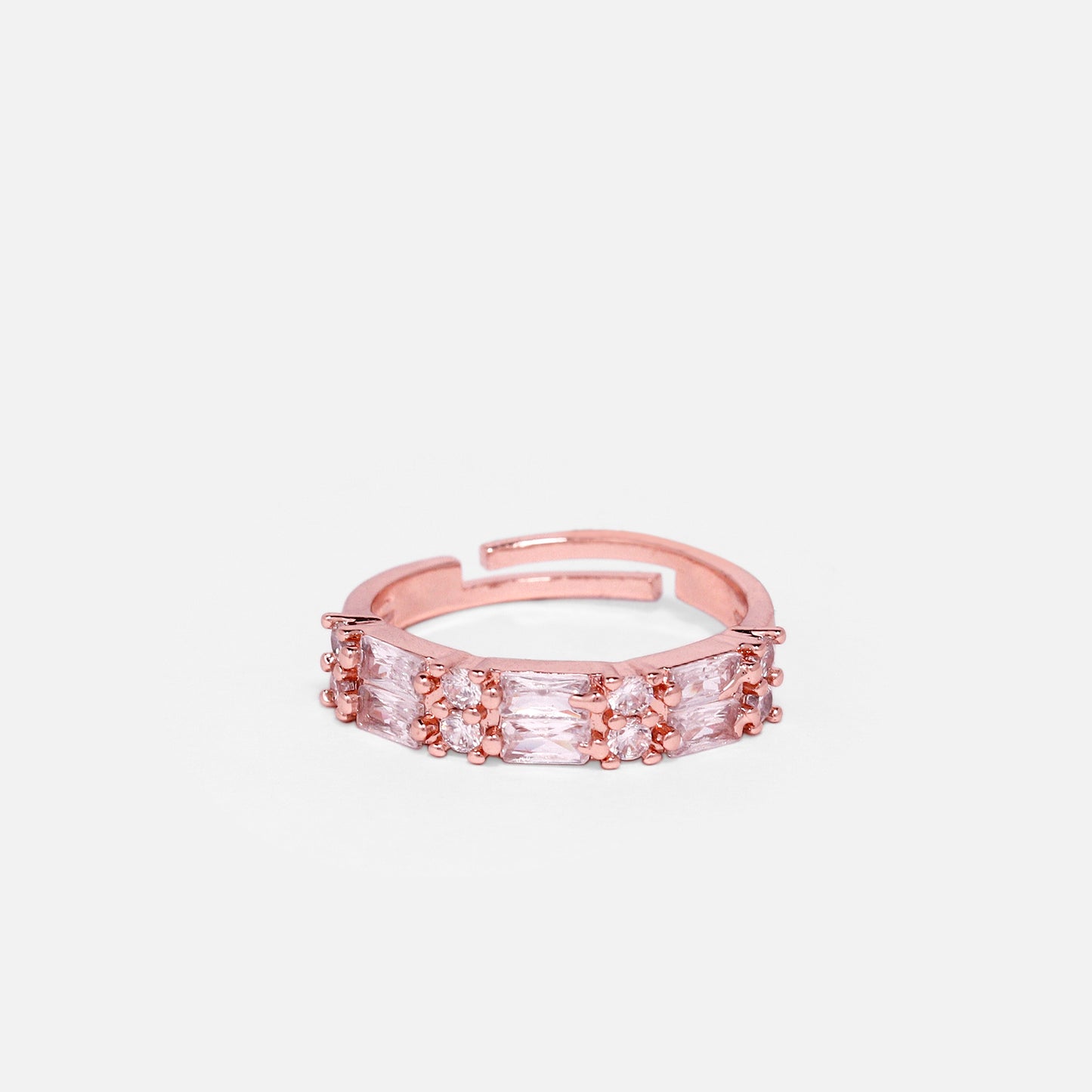 CHERLY Matrix Ring, Baguette Cut, Pink, Rose Gold-Tone Ring