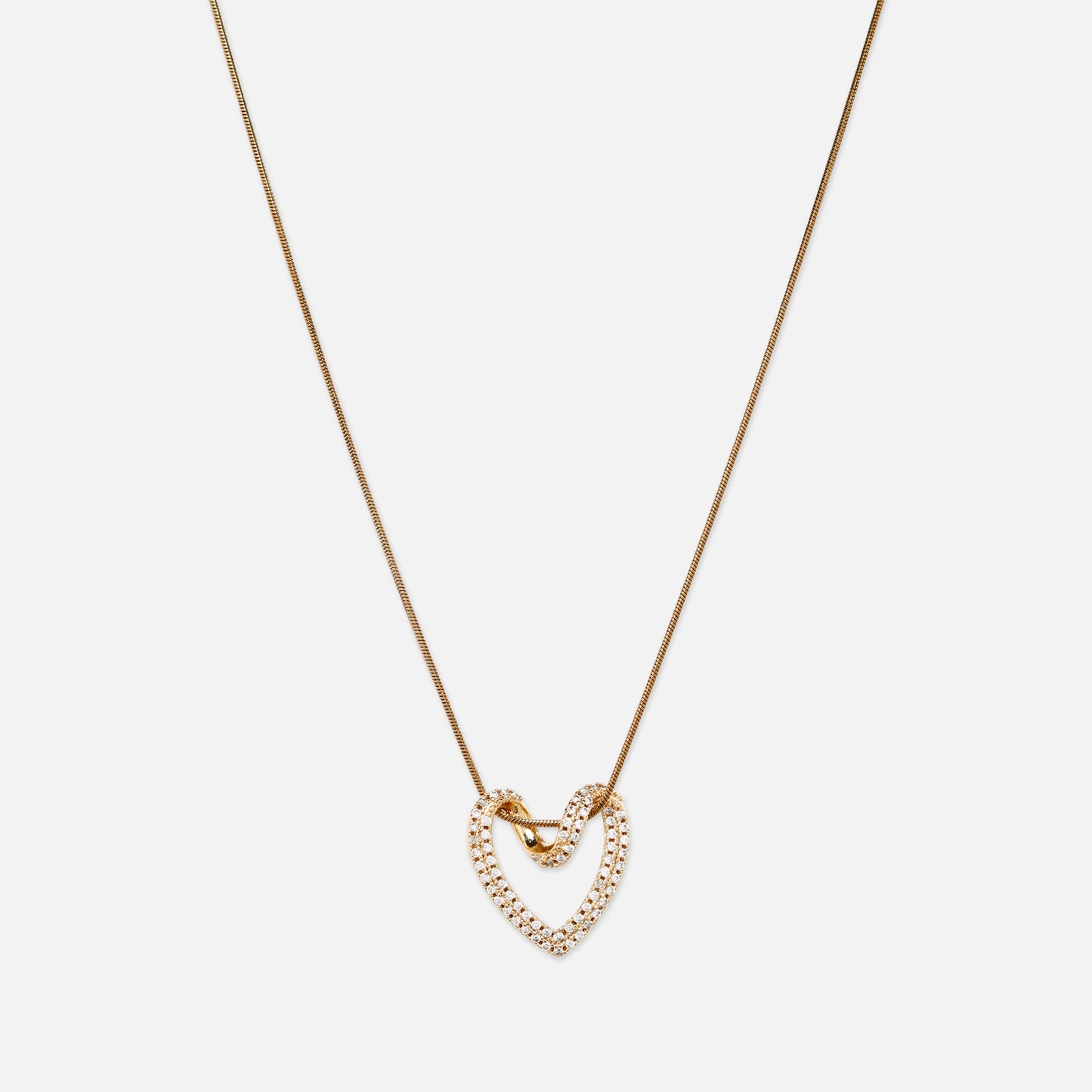 Cherly Heart Sparkle Pendant With American Diamonds