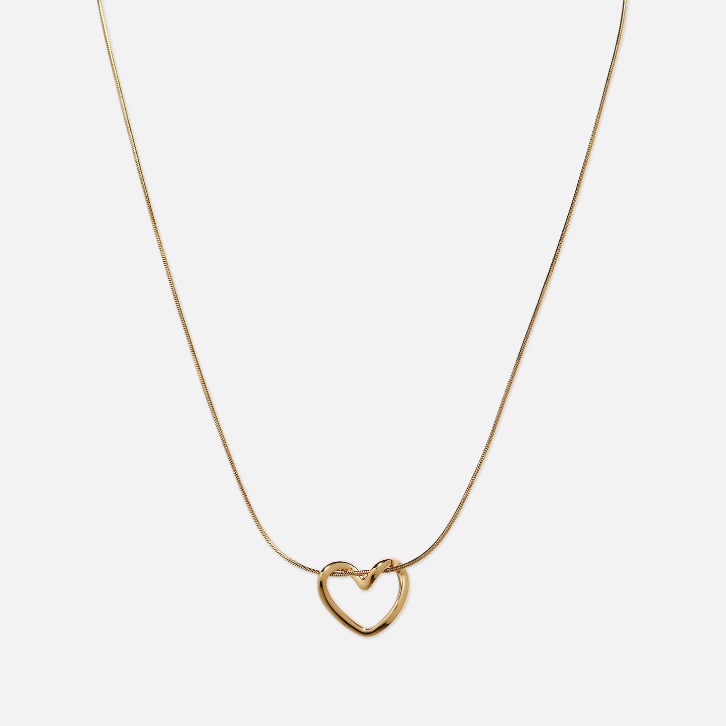 Cherly Accessories Open Heart Small Light Weight Pendant Stainless Steel Chain Necklace Golden for Women and Girls