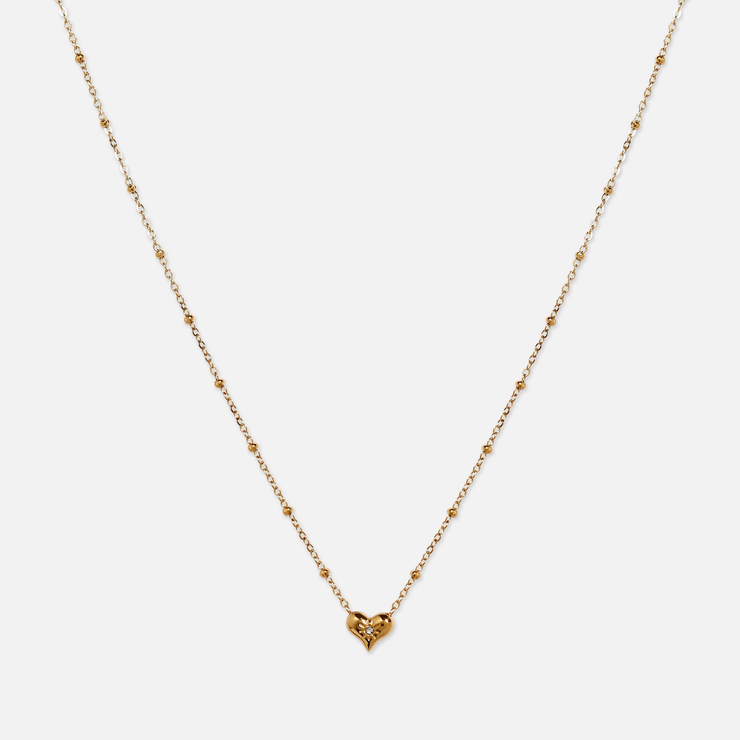 Cherly Puffy Heart Pendant Chain