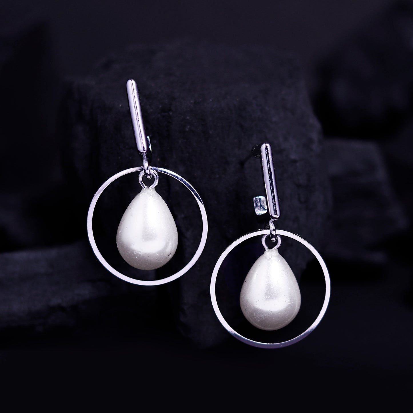 CHERLY Silver Plated Drop Pearl Earring