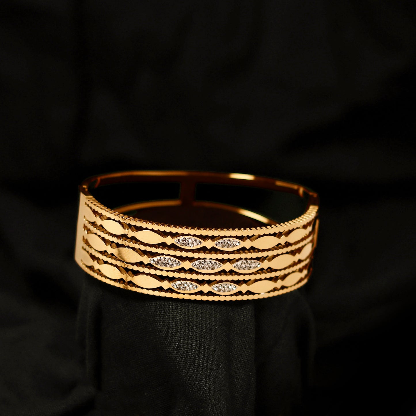 CHERLY Gold-Plated Multilayer Bracelet With American Diamonds