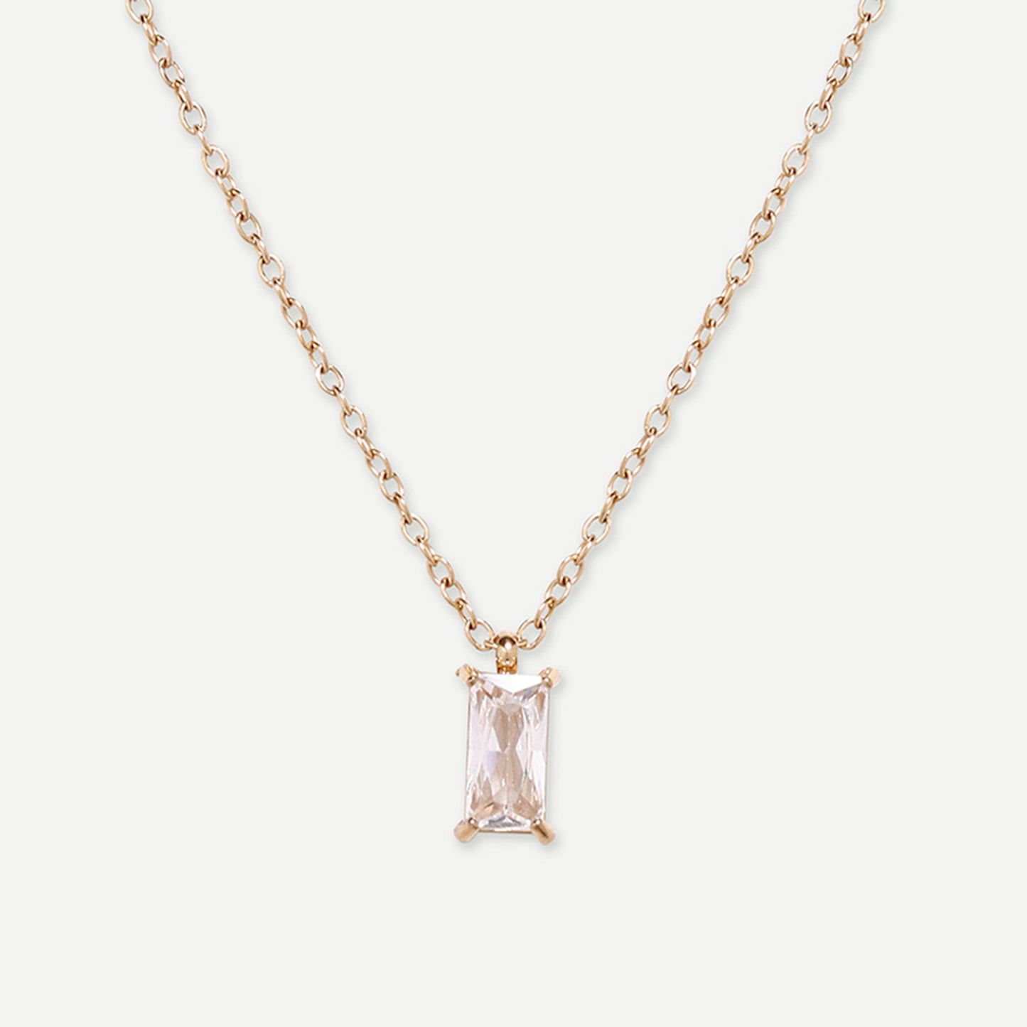 Cherly Rose Gold American Diamond Pendant Chain