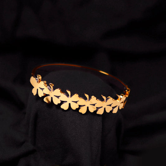 Cherly Gold-Plated Stainless-Steel Waterproof Anti-Tarnish Free-Size Adjustable Bracelet For Women & Girls