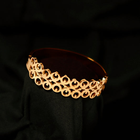 CHERLY Geometric Design Yellow Gold-Plated Bracelet
