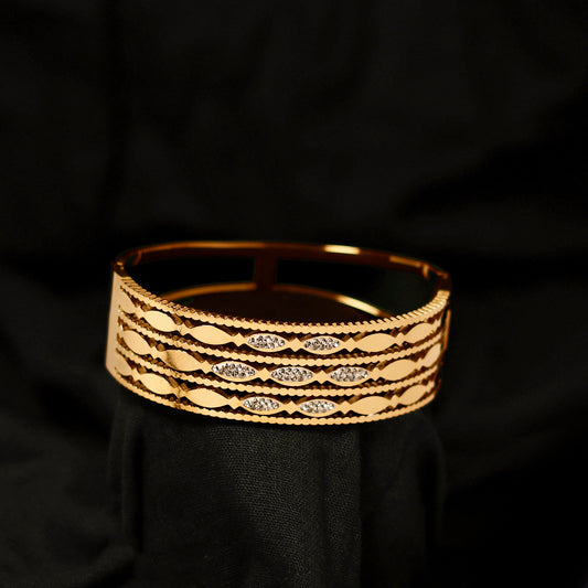 CHERLY Gold-Plated Multilayer Bracelet With American Diamonds
