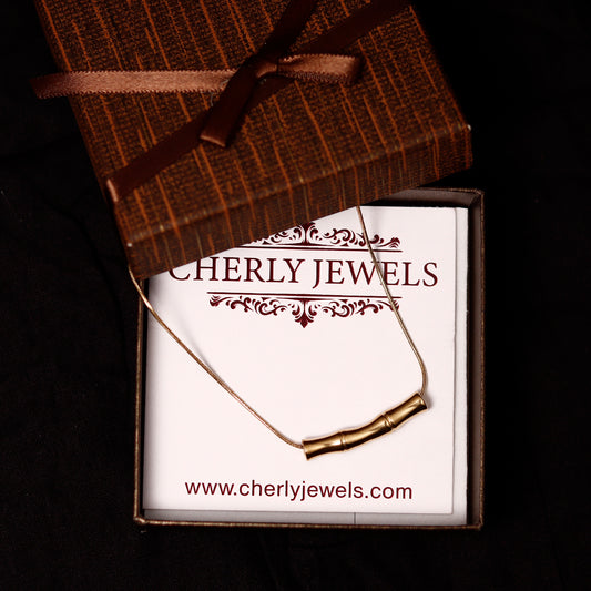 Cherly Anty Tarnish Bamboo Shape Pendant